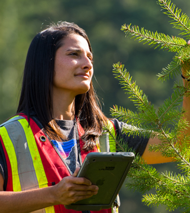 Team member in field
